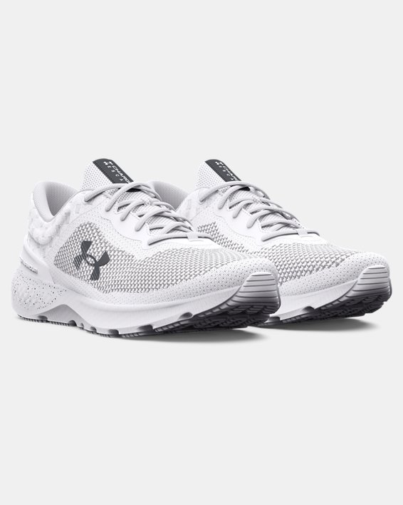 Men's UA Charged Escape 4 Knit Running Shoes in White image number 3
